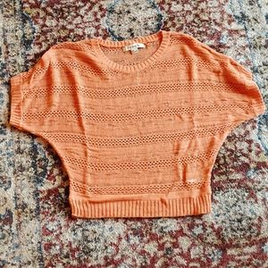 Peach color knit top raglan sleeve small
